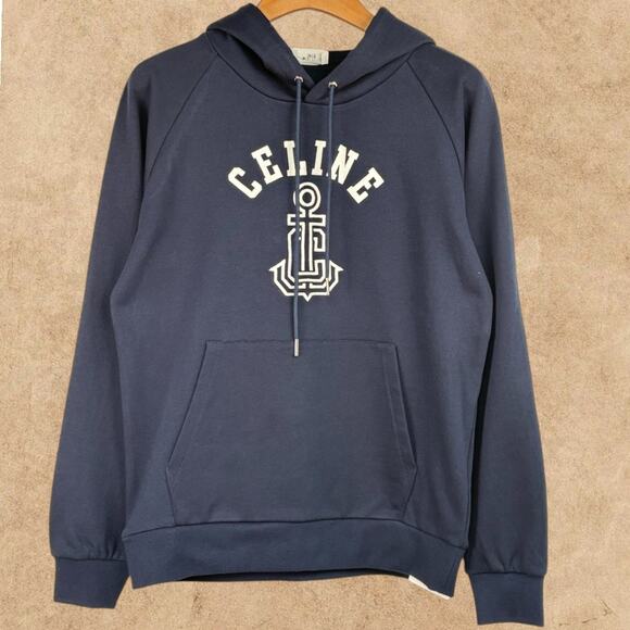 CELINE Women's Navy Blue Hoodie - Picture 1 of 3